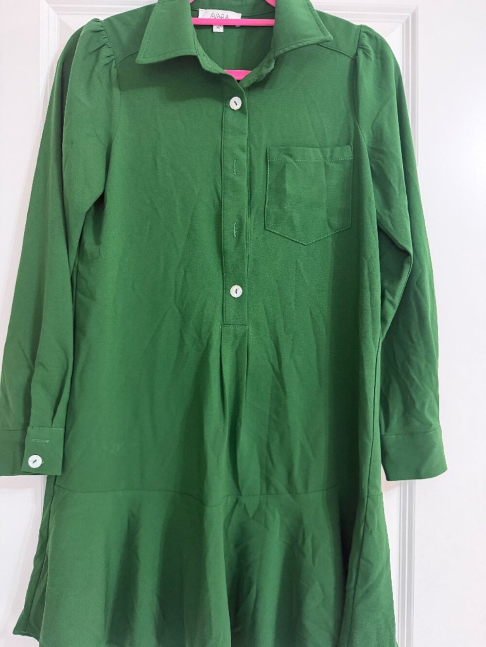 Avara Meagan Dress | Hunter Green | Drop Waist | Size Small
